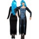 Costume scheletro donna abito nero lungo taglia M