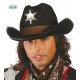 CAPPELLO COW BOY NERO CON STELLA SCERIFFO CARNEVALE