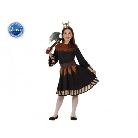 Costume vichinga bambina taglia 3/4 anni