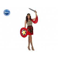 Costume romana donna sexy gladiatrice centurione tunica con scudo taglia XS/S 