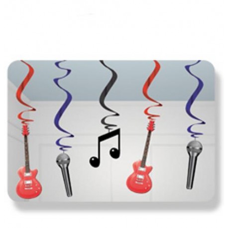 Festone rock strumenti musicali  in carta 5 pz