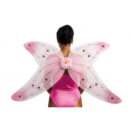 Ali Farfalla Rosa con fiore -Adult butterfly wings with flower
