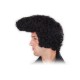 Parrucca Elvis Rock nera con capelli neri mossi anni 70