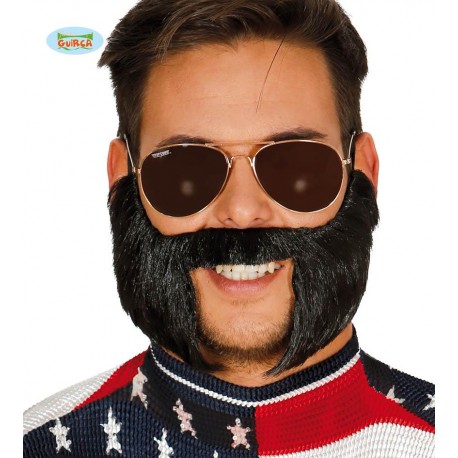 Barba con  Baffi nera Carnevale