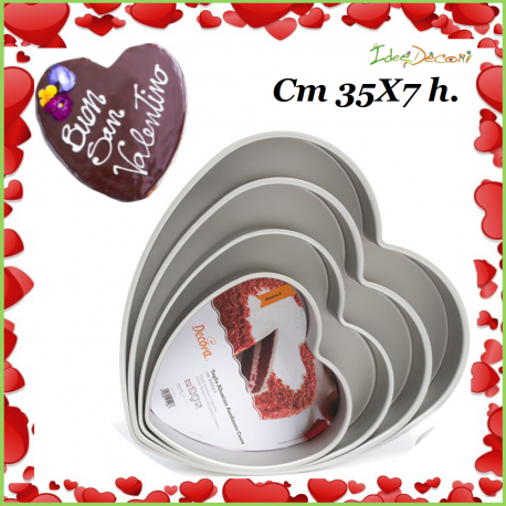 Teglia forma cuore stampo torta tortiera alluminio cake design pasticceria