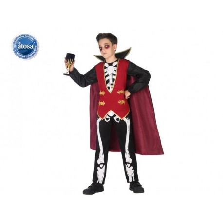 Costume Vampiro colore nero rosso per Bambino Halloween 