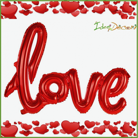 Palloncino scritta Love San Valentino mylar rosso cm 102 X 64