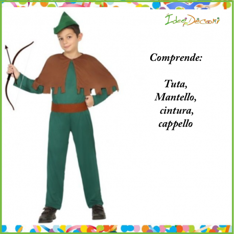 Costume Robin Hood Bambino Peter Pan vestito 
