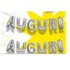 Scritta Auguri con palloncini  argento