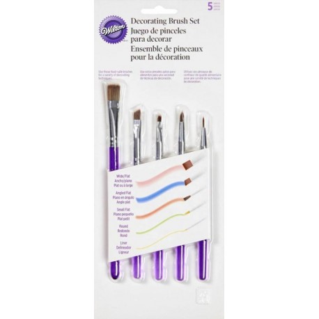 Pennelli per alimenti set 5 pezzi decorazione dolci