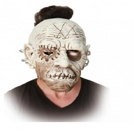 Maschera scheletro punk zombie con cresta