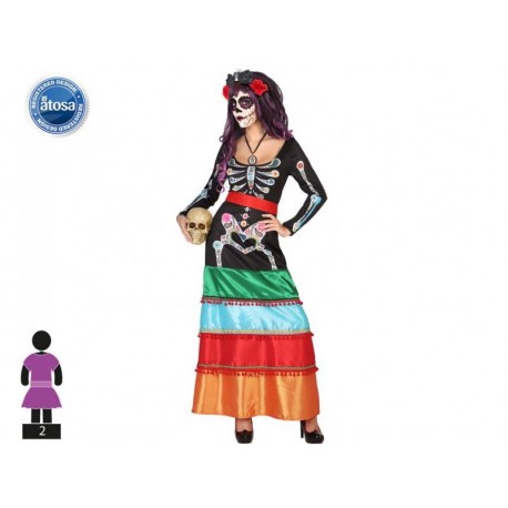 Costume scheletro messicana donna