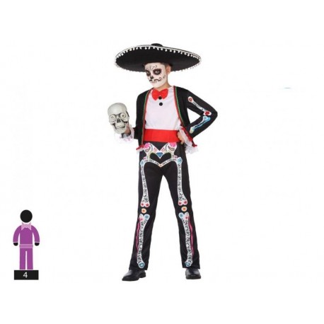 Costume scheletro messicano bambino