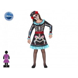 Costume scheletro messicano bambina