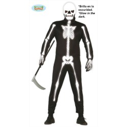 Costume scheletro fosforescente uomo
