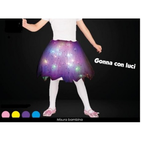 Gonna con luci per bambina in tulle