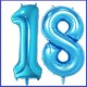 Palloncini numero18 anni azzurro em102 mylar elio o aria 