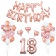 Palloncini 18 anni happy birthday rosa gold maxi  kit 40 pezzi