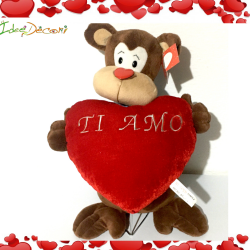 San Valentino scimmia peluche cuore ti amo pupazzo regalo Festa