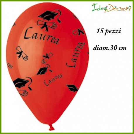Palloncini laurea laureato rossi in latice tondi