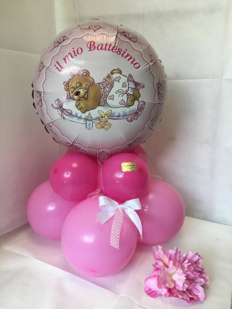 magic party centrotavola palloncini battesimo rosa baby mem03