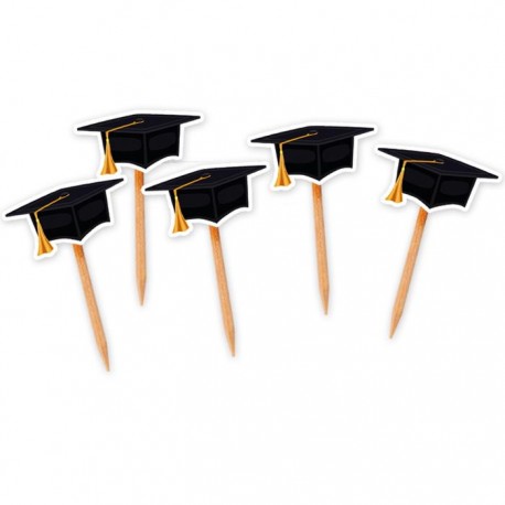 Laurea stuzzicadenti in legno con tocco stecchini decorativi per buffet festa