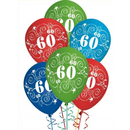 Palloncini numero 60 anni compleanno festa in latice  