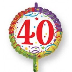 Palloncini compleanno 40 anni in mylar cm 45 addobbo 