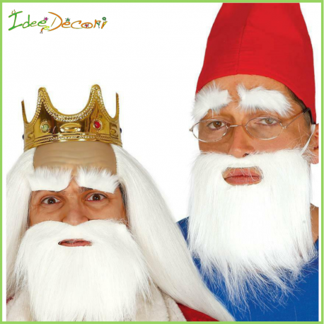 Barba bianca da Babbo Natale finta liscia 