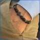 Bracciale uomo pietra lavica braccialetto con croce onice nero