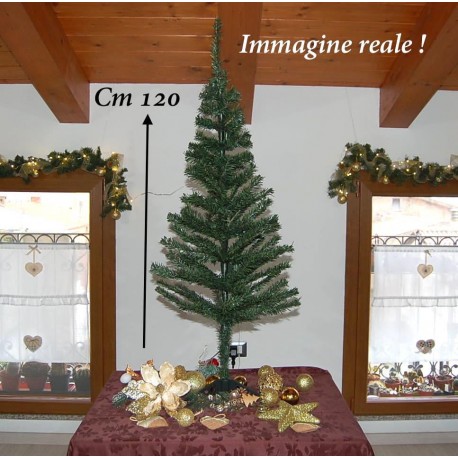 Albero di Natale 120 cm verde natalizio base a croce