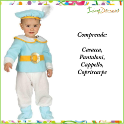 Costume da principe azzurro neonato bambino vestito celeste principino