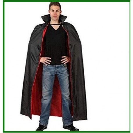 Mantello nero rosso da dracula double face diavolo