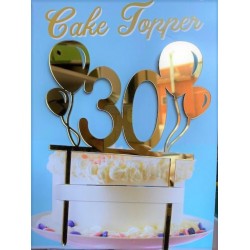 Cake topper 30 anni oro per torta sopratorte decorazione compleanno