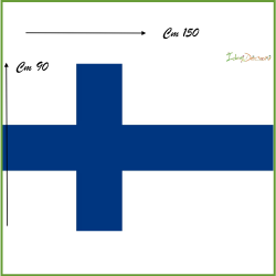 Bandiera finlandia finlandese in tessuto cm 150x90 con asola
