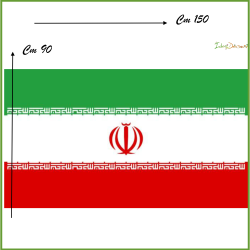 Bandiera Iran Iraniana in tessuto cm 150x90 con asola