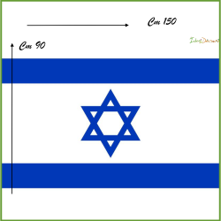 Bandiera Israele Israeliana in tessuto cm 150 x 90 nazionale