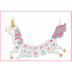 Festone unicorno happy birthday addobbo 