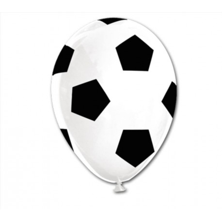 Palloncini stampati calcio bianco e nero 12"