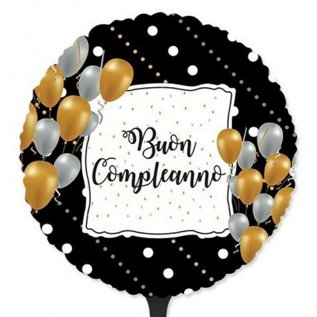 Palloncino compleanno  anni mylar oro nero