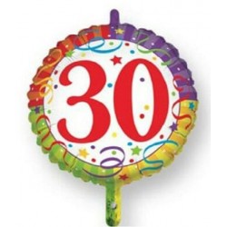Palloncini compleanno 30 anni in mylar cm 45