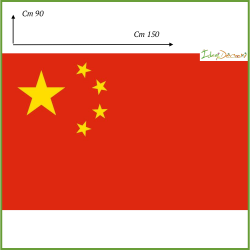 Bandiera della  Cina cinese cm 150 x90  in tessuto