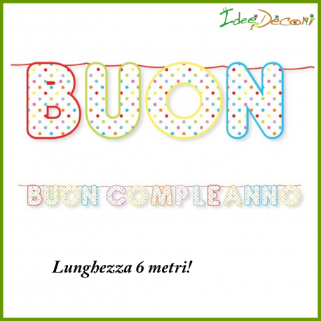 Festone buon compleanno striscione ghirlanda 
