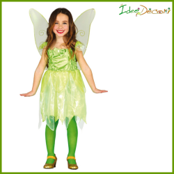 Costume fata fatina dei boschi trill vestito verde bambina 