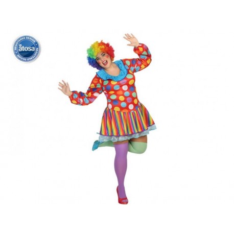 Costume da Pagliaccio donna Clown multicolore del circo taglia M L- XL 