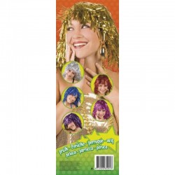 Parrucca uomo donna multicolore metallizzata 