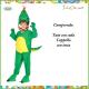 Costume dinosauro bambino vestito tuta verde con cappuccio