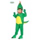 Costume dinosauro bambino vestito tuta verde con cappuccio