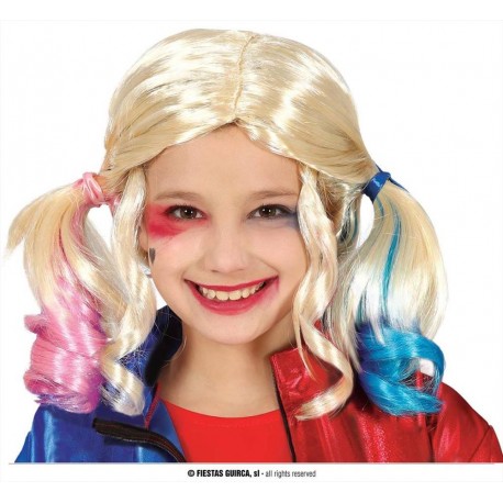 Parrucca bambina con code harley quee assassina horror