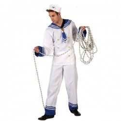 Costume marinaio uomo vestito divisa  bianco con cappello